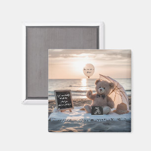 Minimal Pregnancy Announcement Simple Baby gift Magnet