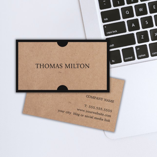 Minimal Printed Kraft Black Consultant Business Card (Creator Uploaded)