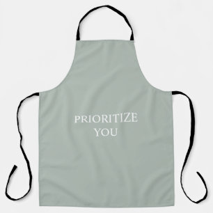 Minimal Prioritise You Quote Ash Colour Apron