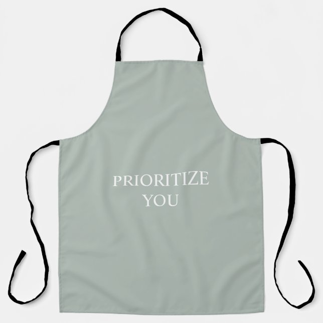 Minimal Prioritise You Quote Ash Colour Apron (Front)