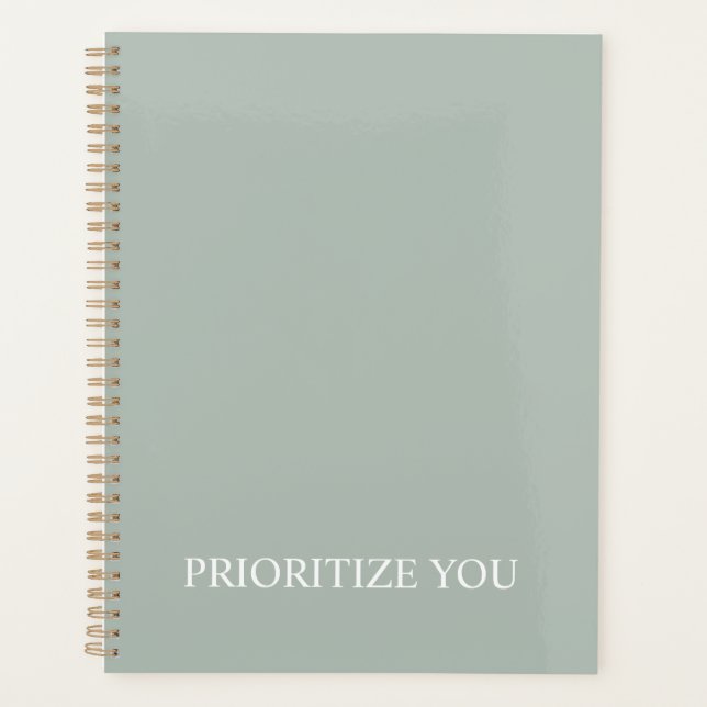 Minimal Prioritize You Quote Ash Colour Planner (Front)