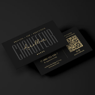 Minimal Private Executive Chauffeur VIP Black  Business Card