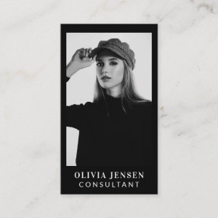 Minimal & Professional Business Photo QR Code Business Card