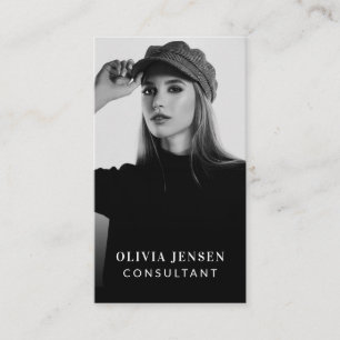 Minimal & Professional Business Photo QR Code Card