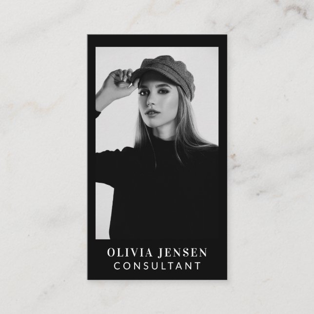 Minimal & Professional Business Photo QR Code Card (Front)