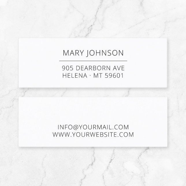 Minimal Professional Elegant Typography 06. Mini Business Card (Timeless Small Business Stationary - modern sans serif typography minimalist mini business card.)