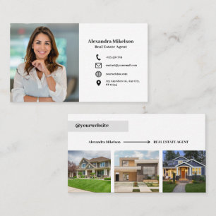 Minimal & Professional Employee Business 4 Photos Card