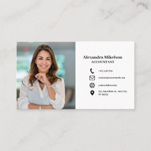 Minimal & Professional Employee Business Photo Business Card