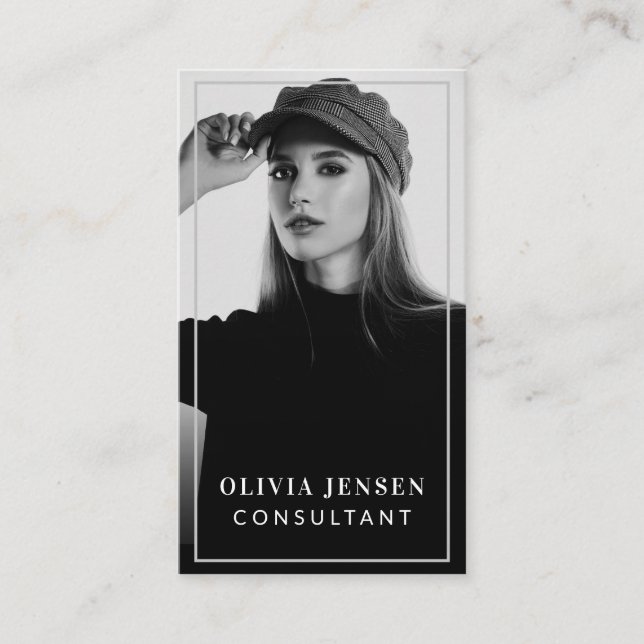 Minimal & Professional Employee Business Photo Card (Front)