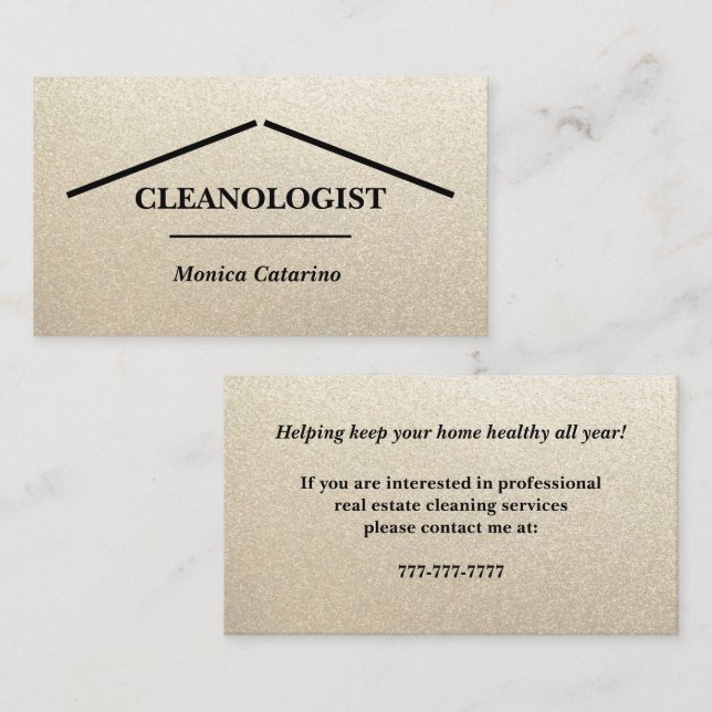 Minimal Professional Home Cleaning Business Card (Front/Back)