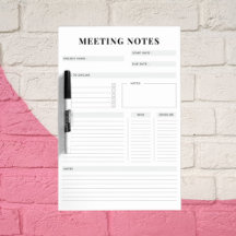 Minimal Professional Meeting Notes Planner