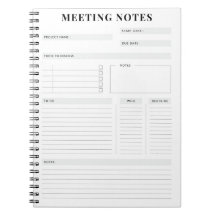 Minimal Professional Meeting Notes Planner