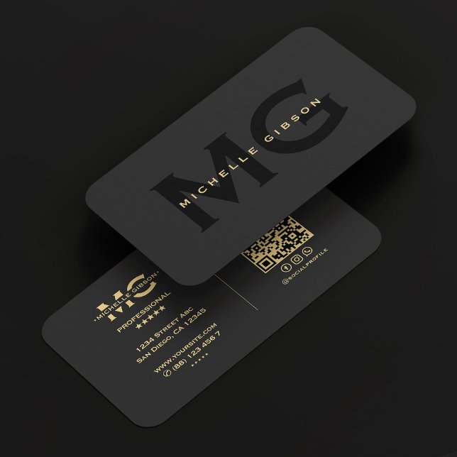 Minimal Professional Monogram Black Initials Business Card (Minimal Professional Monogram Black Initials Business Card
)