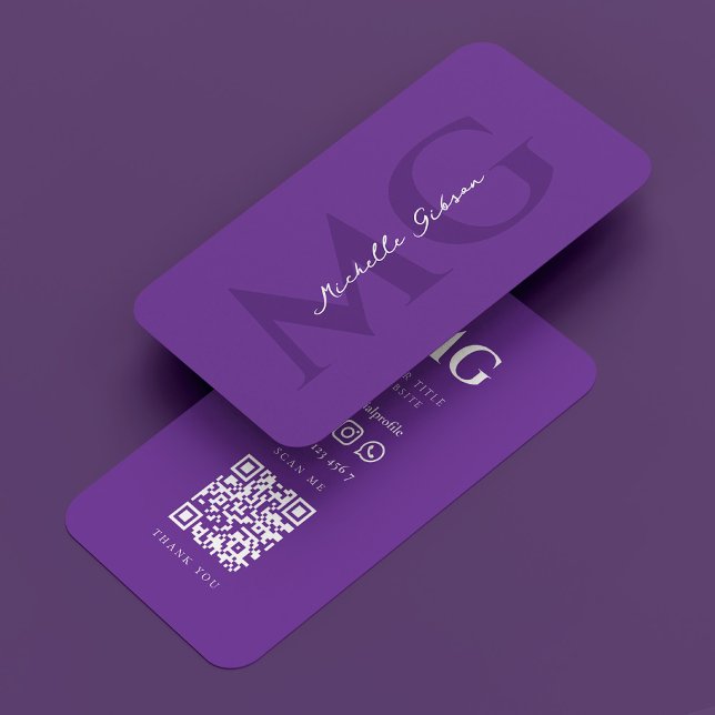 Minimal Professional Monogram Royal Purple Business Card (Minimal Professional Monogram Royal Purple Business Card
)
