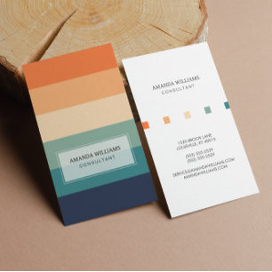 Minimal & Professional Personalised Bright Stripes Business Card