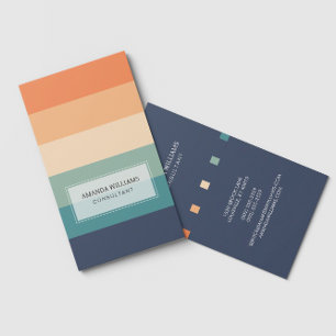 Minimal & Professional Personalized Bright Stripes Business Card