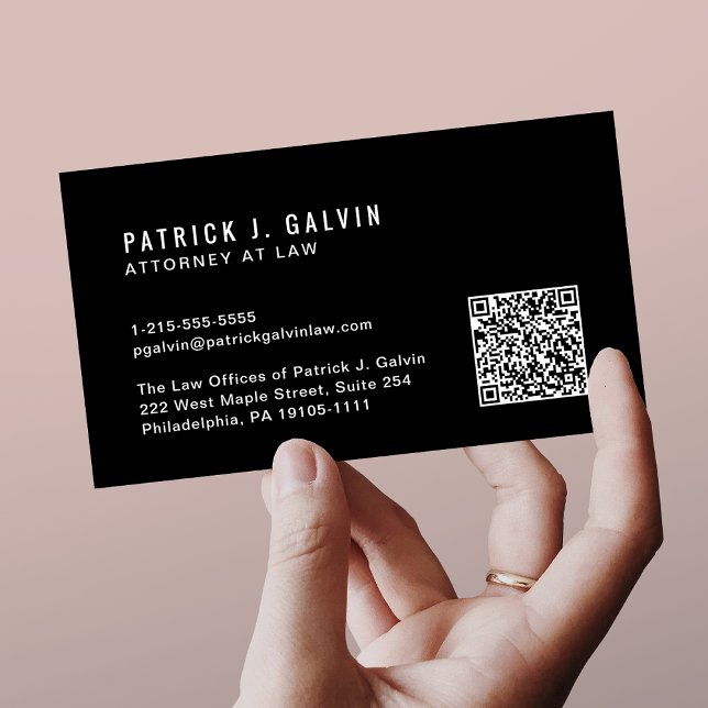 Minimal Professional QR Code Black Business Card (Capture attention, make connections, and leave a lasting impression with our modern QR business card)