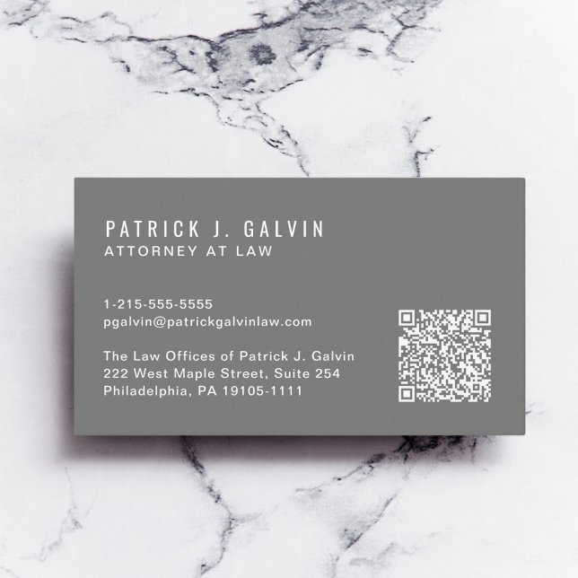 Minimal Professional QR Code Grey Business Card (Capture attention, make connections, and leave a lasting impression with our modern QR business card)