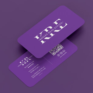 Minimal Professional Royal Purple Modern Business Card