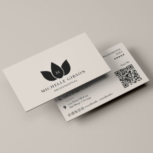 Minimal Professional Sand Networking Lotus Business Card