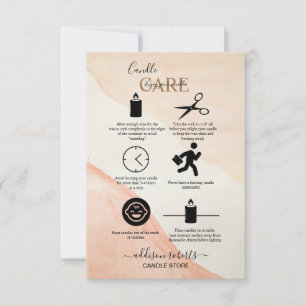 Minimal Professional Terracota Candle Care Thank You Card