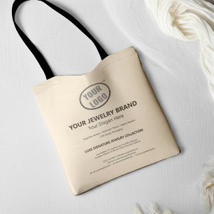 Minimal Promotional Logo Branded Jewellery Shoppin Tote Bag