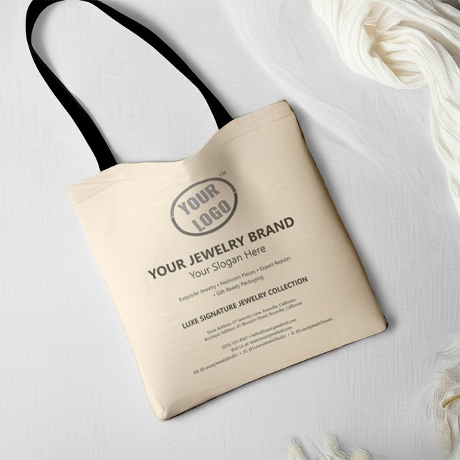 Minimal Promotional Logo Branded Jewellery Shoppin Tote Bag (Creator Uploaded)
