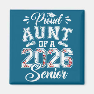 Minimal Proud Aunt 2026 Senior Baseball Magnet