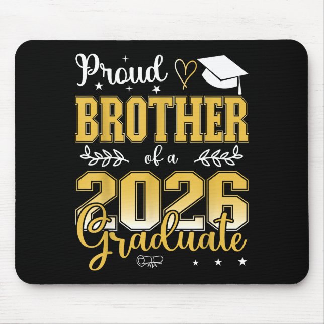 Minimal Proud Brother Class 2026 Graduate Mouse Pad (Front)
