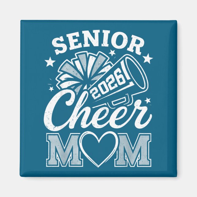 Minimal Proud Cheerleader Mom Class 2026 Magnet (Front)