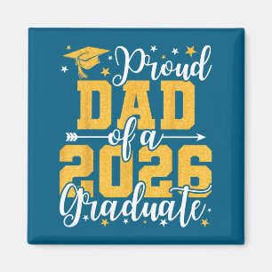 Minimal Proud Dad 2026 Graduate Senior Magnet