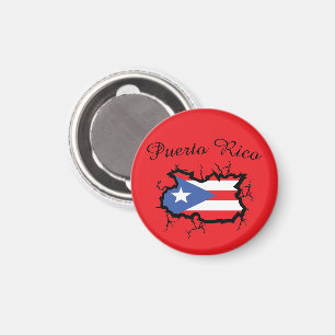 Minimal Puerto Rico Map National Flag Magnet