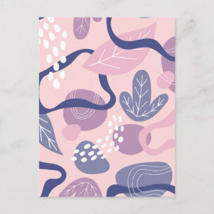 Minimal purple floral holiday postcard