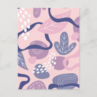 Minimal purple floral holiday postcard