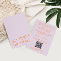 Minimal Purple & Orange Details Card RSVP QR Code