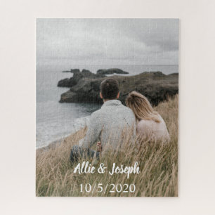 Minimal Puzzled Photo Couple Anniversary Custom  Jigsaw Puzzle