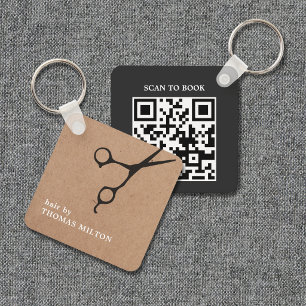 Minimal QR Code Appointment Booking for Salon Key Ring