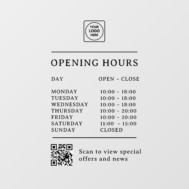 Minimal QR Code Business Logos door sign (Sheet)