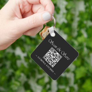 Minimal QR Code Loyalty Reward Key Ring
