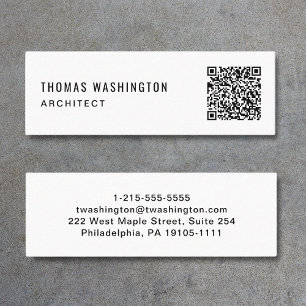 Minimal QR Code Professional Mini Business Card
