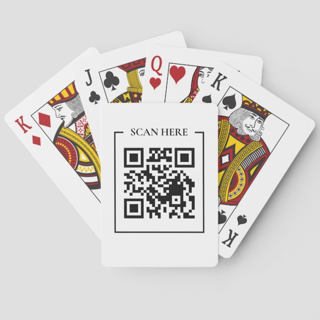 Minimal QR Code Scan Me Branding Design Poker Card (Back)