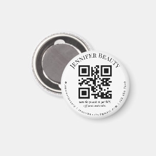 minimal qr code small business beauty salon  magnet