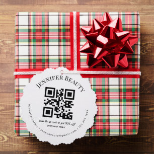 minimal qr code small business beauty salon trendy tree decoration card
