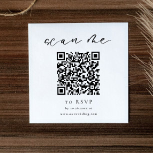 Minimal QR Code Wedding RSVP Card