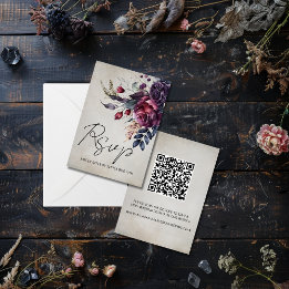 Minimal QR Code Wedding RSVP Response Card