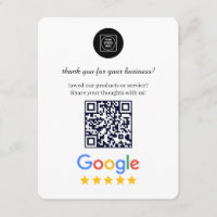 Minimal QR Review Card for Business feedback
