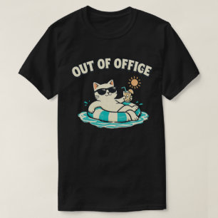 Minimal Quiet Nights Cat Design T-Shirt