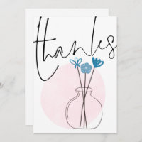 Minimal Quirky Flowers Vase Script Thanks