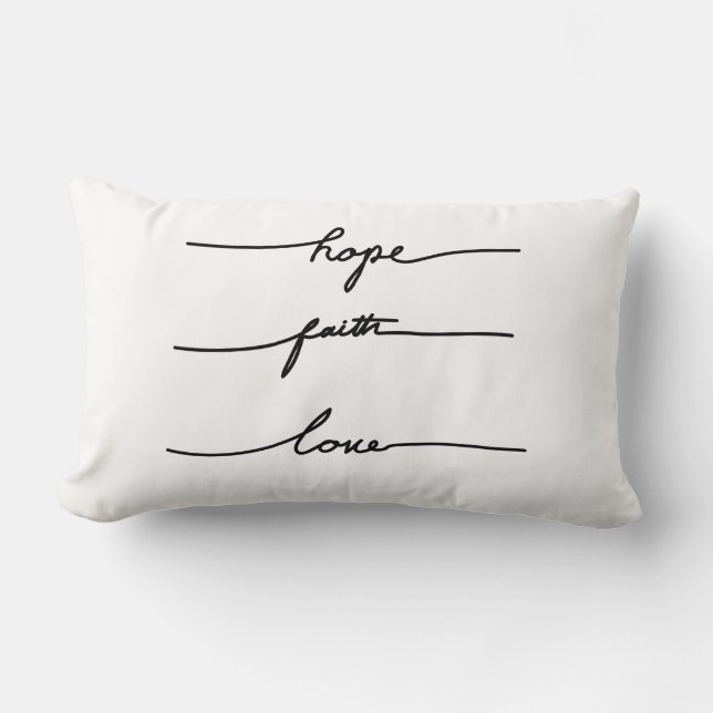 Minimal quote  sticker typography, hand drawn  bab lumbar cushion (Front)
