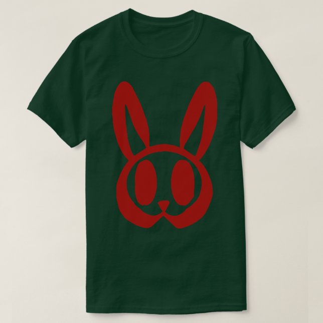 Minimal Rabbit Bunny Smile Face T-Shirt (Design Front)